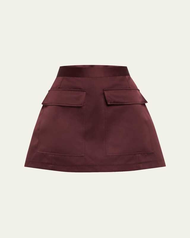 A-Line Satin Mini Skirt